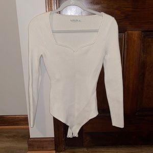Long-Sleeve Sweetheart Sweater Bodysuit